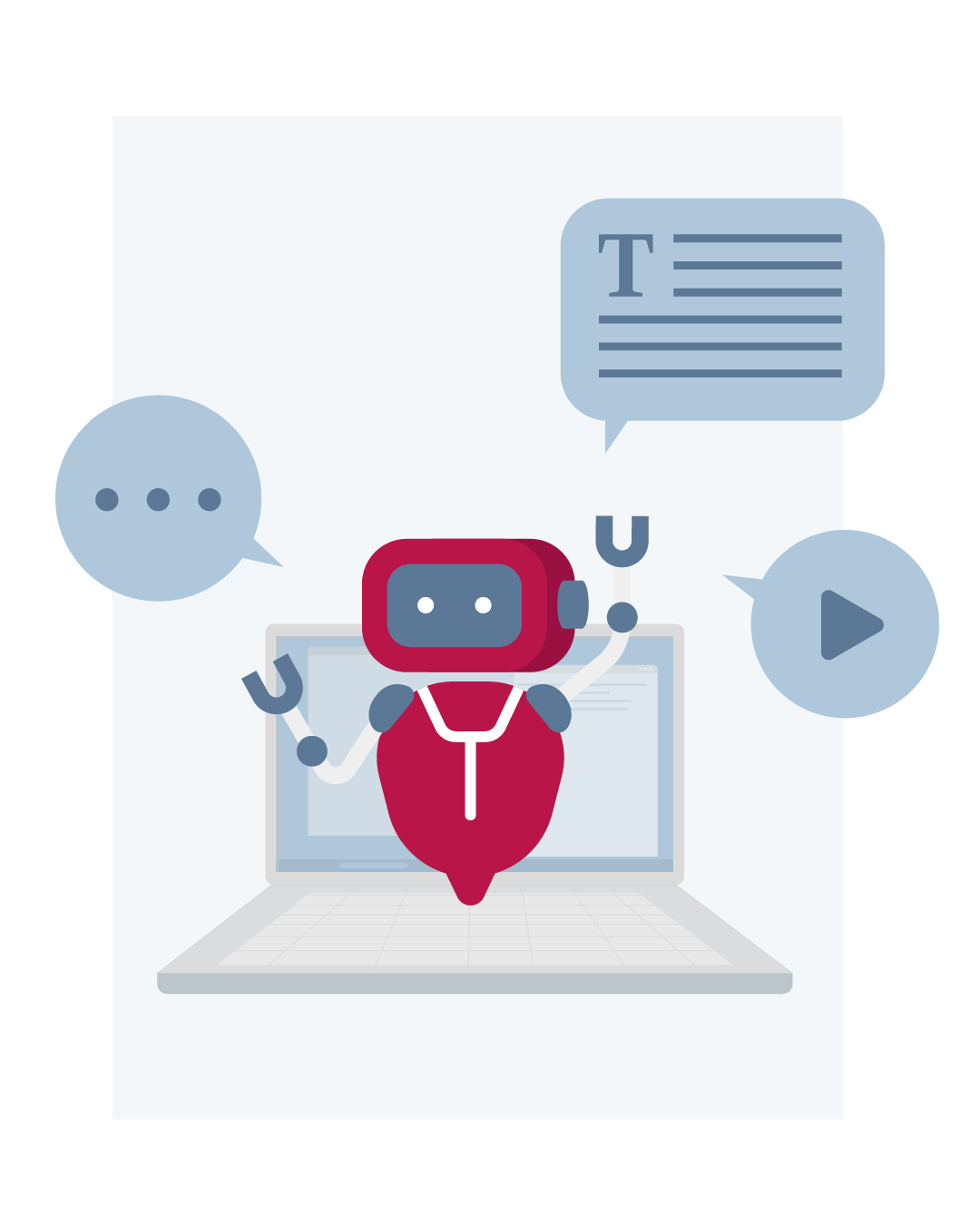 Kleiner KI Robotter,der die Arbeitsprozesse am PC vereinfacht